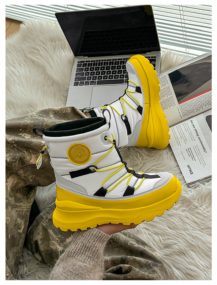 Snow Boots SN52011 Waterproof Winter Slip Resistant Shoes Women's Fashionable Warm Snow Boots